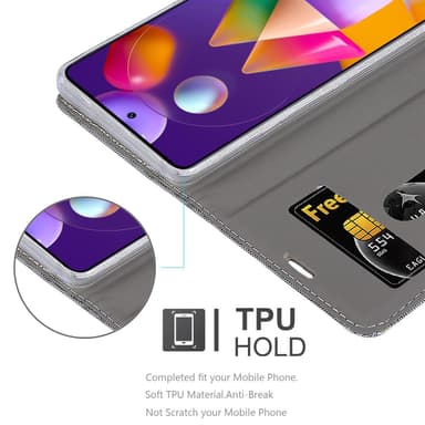 Samsung Galaxy M31s lommebokdeksel etui (grå)