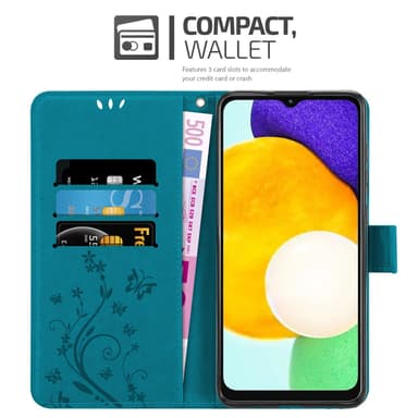 Samsung Galaxy A13 5G lommebokdeksel Blomster (blå)