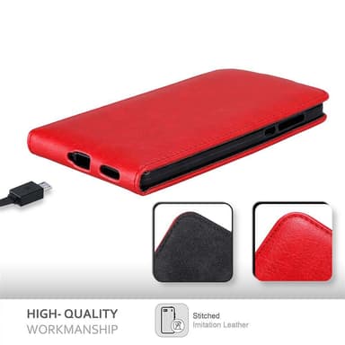 Nokia 6 2017 deksel flip cover (rød)