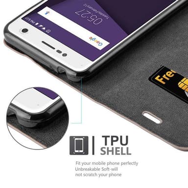 ZTE Blade V8 lommebokdeksel case (brun)