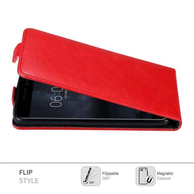 Nokia 6 2017 deksel flip cover (rød)