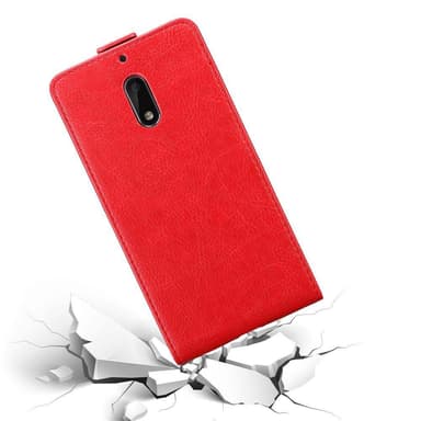 Nokia 6 2017 deksel flip cover (rød)