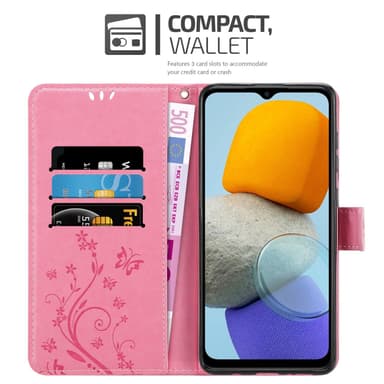 Samsung Galaxy M23 5G lommebokdeksel Blomster (rosa)