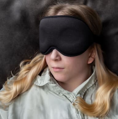 Sovemaske i sort 3D myk lett og sterk blackout