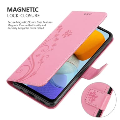 Samsung Galaxy M23 5G lommebokdeksel Blomster (rosa)