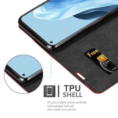 Oppo FIND X5 LITE / Reno7 5G lommebokdeksel case (rød)