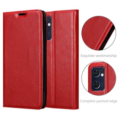 Oppo FIND X5 LITE / Reno7 5G lommebokdeksel case (rød)