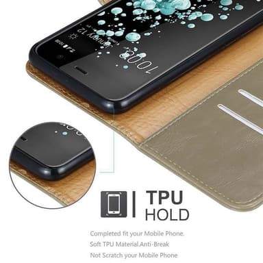 HTC U PLAY lommebokdeksel etui (brun)