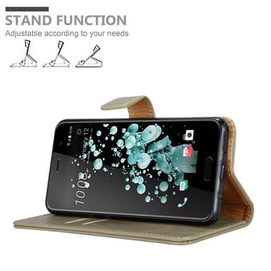 HTC U PLAY lommebokdeksel etui (brun)