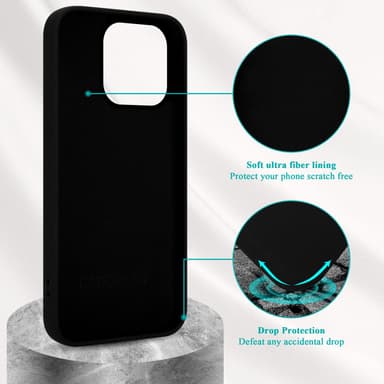 iPhone 14 PRO silikondeksel case (svart)