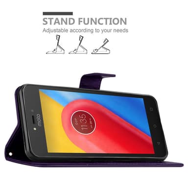 Motorola MOTO C lommebokdeksel Blomster (lilla)