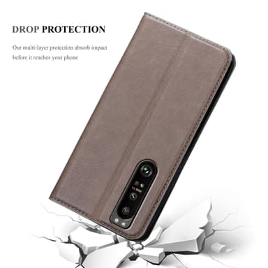 Sony Xperia 1 III lommebokdeksel case (brun)
