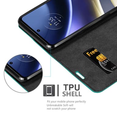 Motorola MOTO G51 5G lommebokdeksel case (turkis)