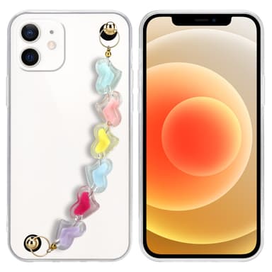 iPhone 12 Deksel med kjede (gjennomsiktig)