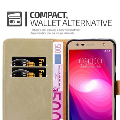 LG X POWER 2 lommebokdeksel etui (brun)