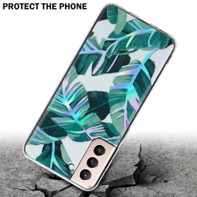 Samsung Galaxy S21 PLUS lommebokdeksel Blomster (hvit)