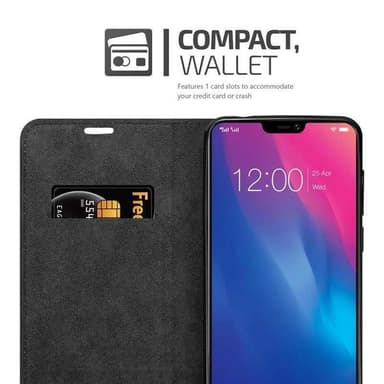 Vivo Y85 lommebokdeksel case (svart)