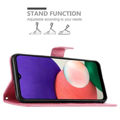 Samsung Galaxy A22 5G lommebokdeksel Blomster (rosa)