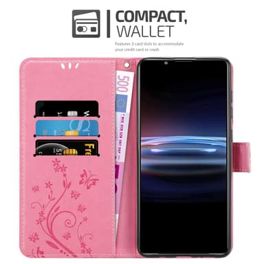 Sony Xperia PRO-I lommebokdeksel Blomster (rosa)