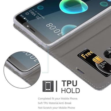 HTC Desire 12 PLUS lommebokdeksel etui (grå)