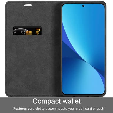 Xiaomi 12 / 12X lommebokdeksel case (svart)