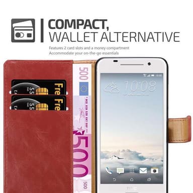 HTC ONE A9 lommebokdeksel etui (rød)