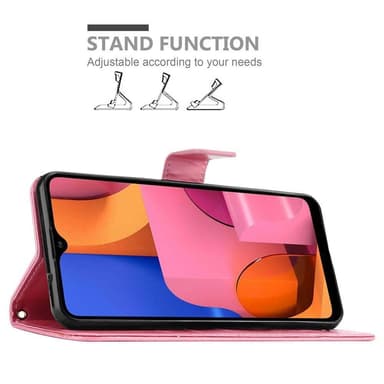Samsung Galaxy A20s lommebokdeksel Blomster (rosa)