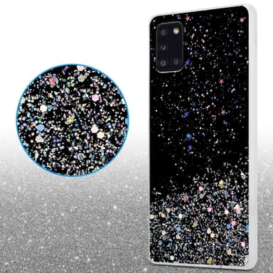 Samsung Galaxy A31 Silikondeksel Glitter (Svart)