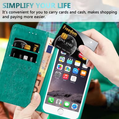 iPhone 6 PLUS / 6S PLUS lommebokdeksel etui (turkis)