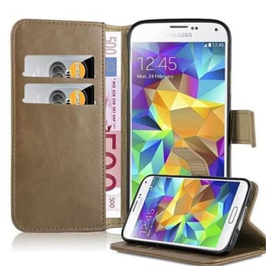 Samsung Galaxy S5 / S5 NEO lommebokdeksel etui (brun)