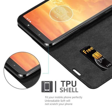 Motorola MOTO E5 PLAY lommebokdeksel case (svart)