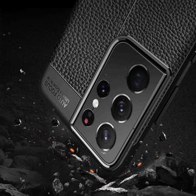 Samsung Galaxy S21 ULTRA Deksel Kunstskinn (svart)