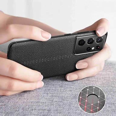 Samsung Galaxy S21 ULTRA Deksel Kunstskinn (svart)