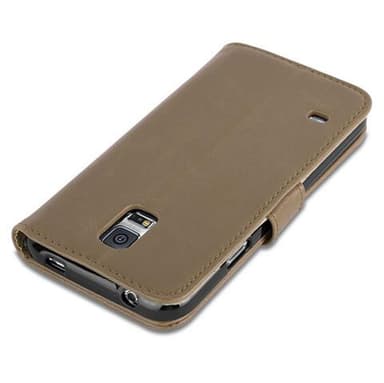 Samsung Galaxy S5 / S5 NEO lommebokdeksel etui (brun)