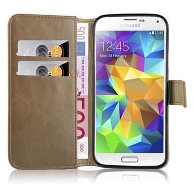 Samsung Galaxy S5 / S5 NEO lommebokdeksel etui (brun)