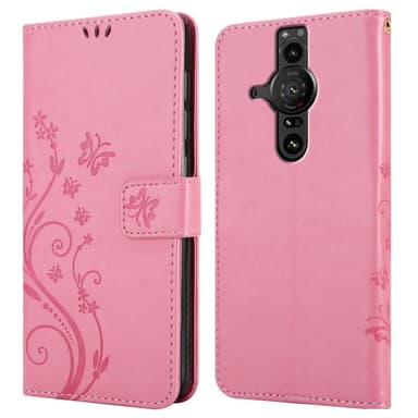Sony Xperia PRO-I lommebokdeksel Blomster (rosa)