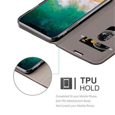 iPhone X / XS lommebokdeksel etui (grå)