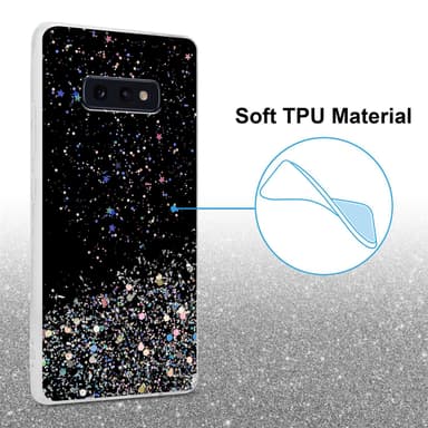 Samsung Galaxy S10e Silikondeksel Glitter (svart)