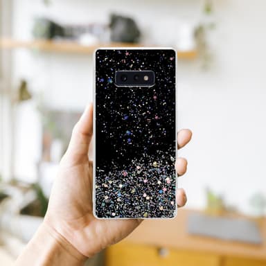 Samsung Galaxy S10e Silikondeksel Glitter (svart)
