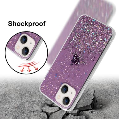 iPhone 13 MINI Silikondeksel Glitter (lilla)
