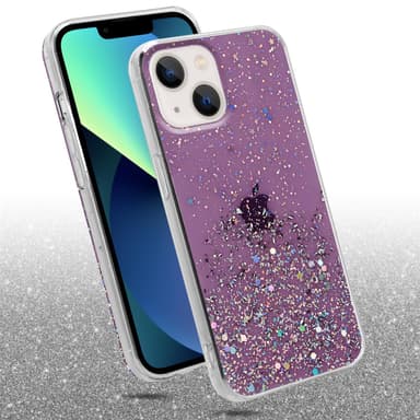 iPhone 13 MINI Silikondeksel Glitter (lilla)