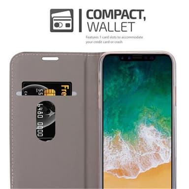 iPhone X / XS lommebokdeksel etui (grå)