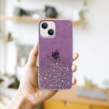 iPhone 13 MINI Silikondeksel Glitter (lilla)