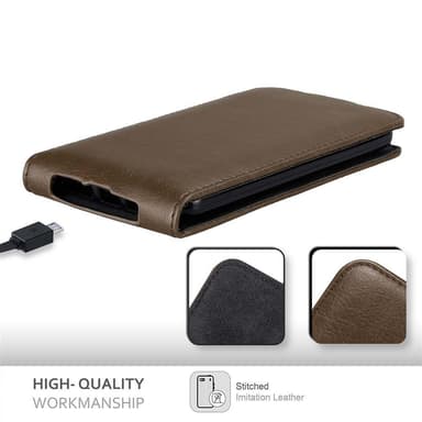 LG G2 deksel flip cover (brun)
