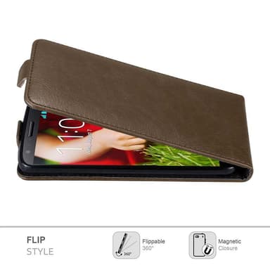 LG G2 deksel flip cover (brun)
