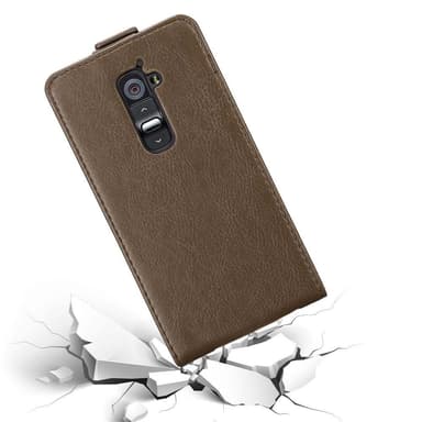 LG G2 deksel flip cover (brun)