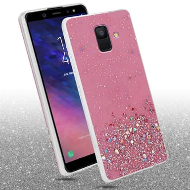 Samsung Galaxy A6 2018 Silikondeksel Glitter (rosa)