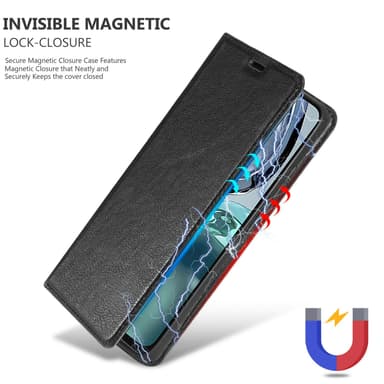 Motorola MOTO G62 5G lommebokdeksel case (svart)
