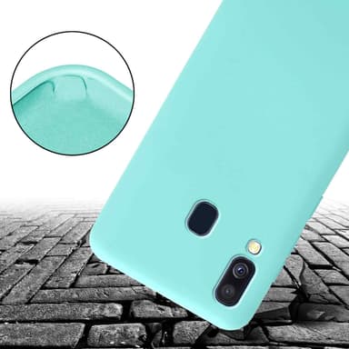 Deksel Samsung Galaxy A40 med Halskjede (turkis)