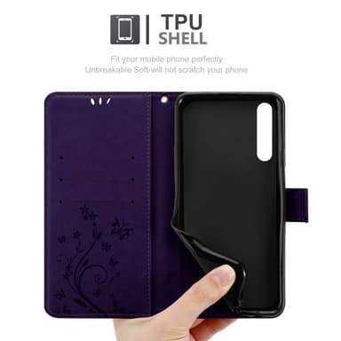 Motorola MOTO G8 lommebokdeksel Blomster (lilla)